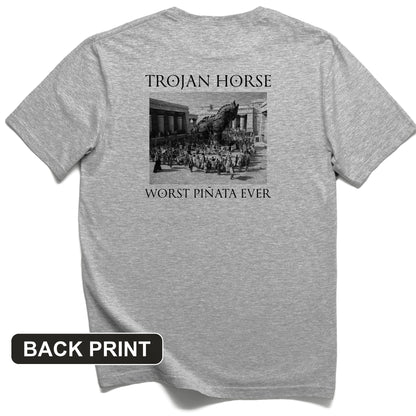 Trojan Horse Pinata Back Print T-Shirt