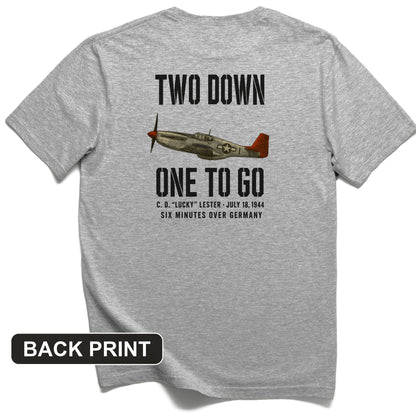 Two Down One To Go Back Print T-Shirt
