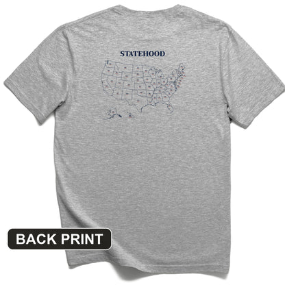US Statehood Back Print T-Shirt