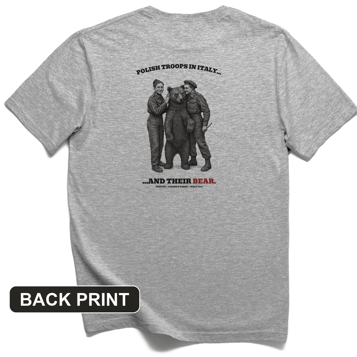Wojtek Polish Troops Italy Back Print T-Shirt