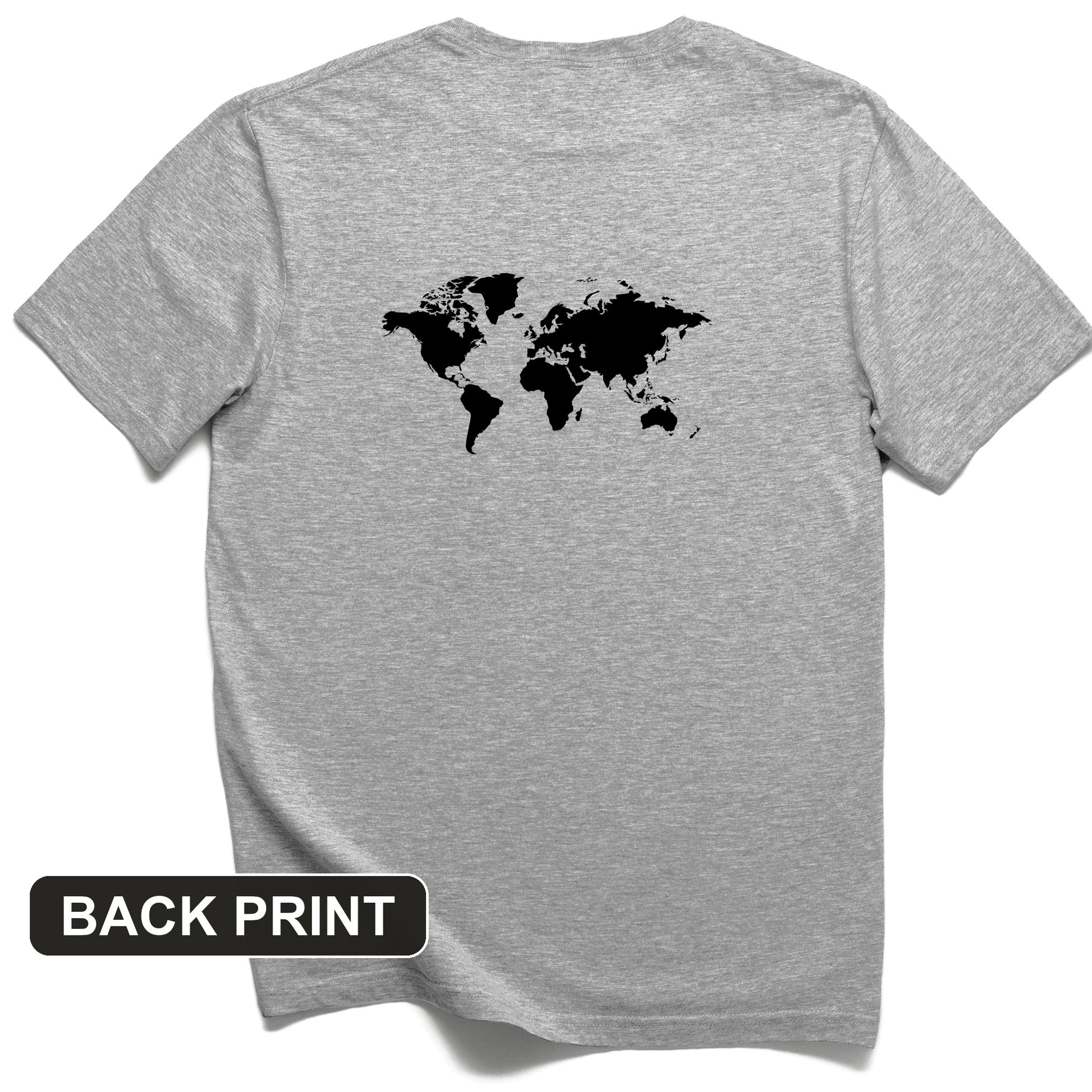 World Map Back Print T-Shirt