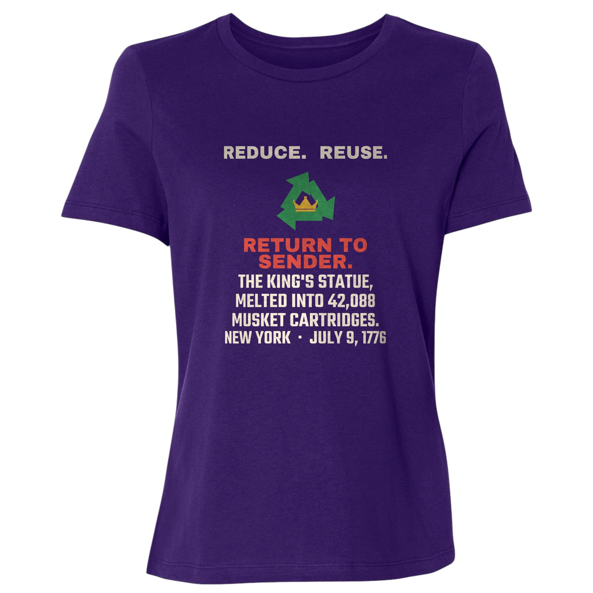 Return To Sender King's Statue 1776 Women's T-Shirt