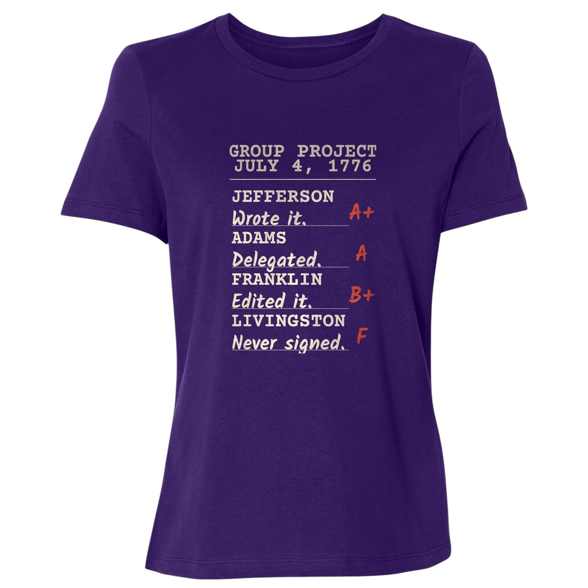 Declaration Of Independence Group Project Women's T-Shirt