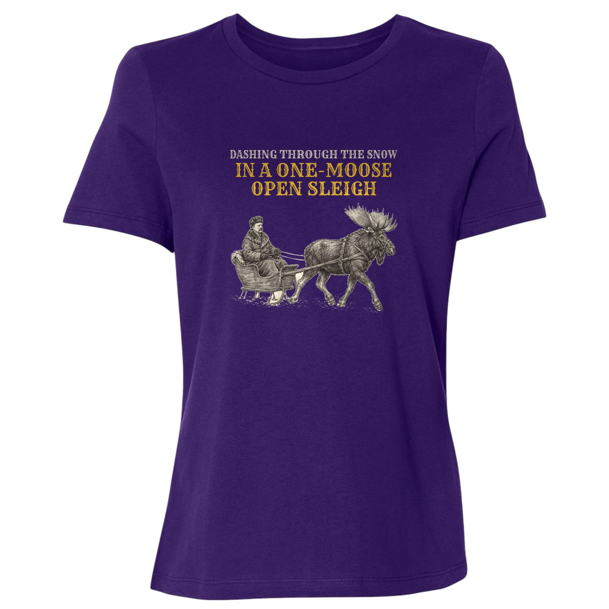 Teddy Roosevelt One Moose Open Sleigh Women's T-Shirt