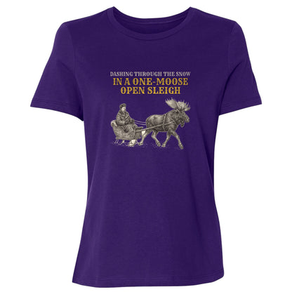 Teddy Roosevelt One Moose Open Sleigh Women's T-Shirt