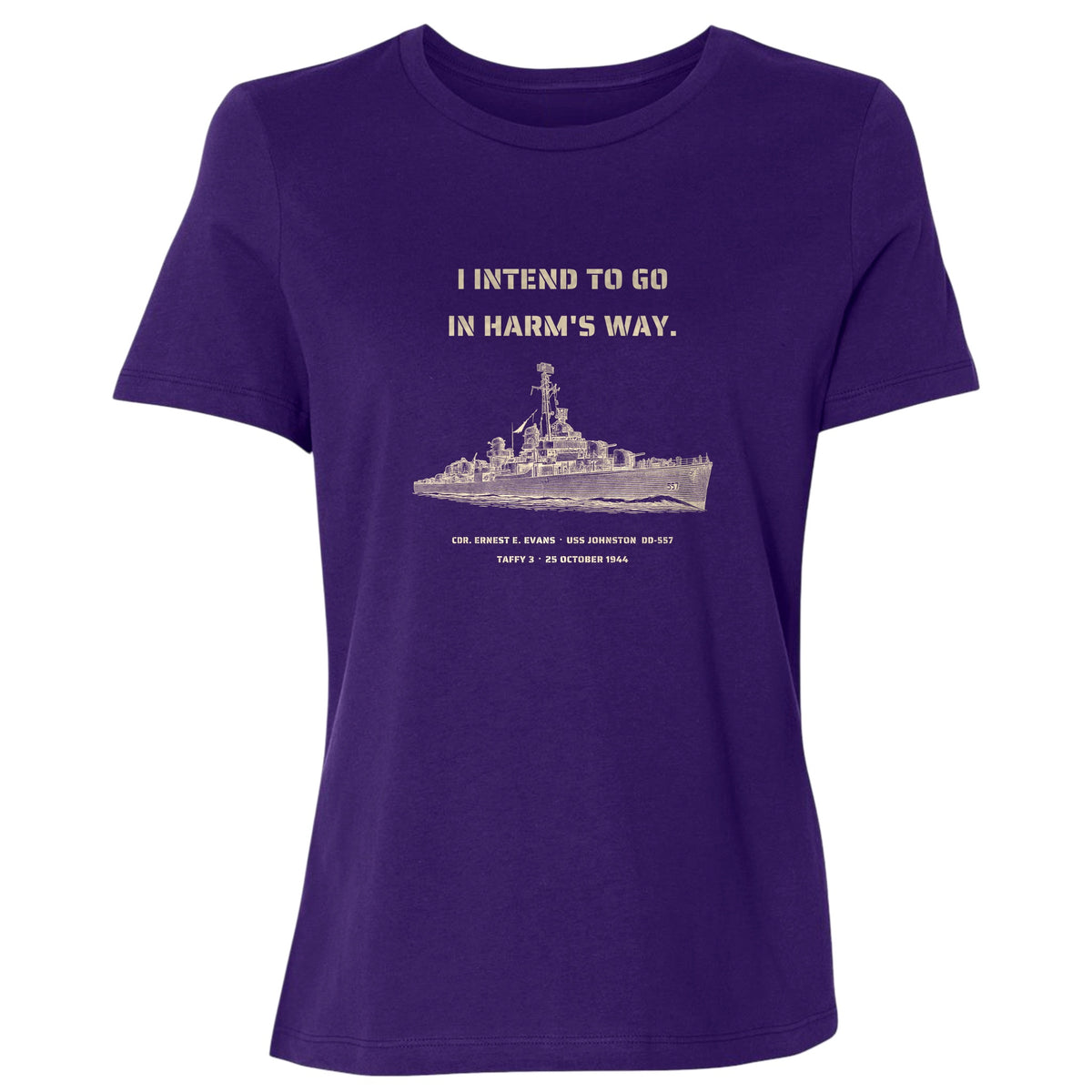 USS Johnston In Harms Way Women's T-Shirt