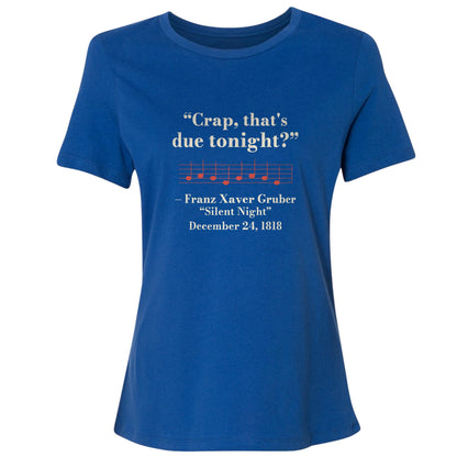 Silent Night Due Tonight Gruber 1818 Women's T-Shirt