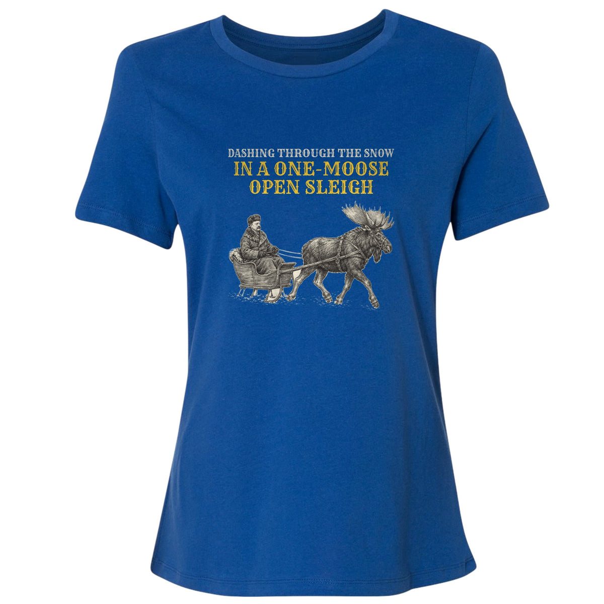 Teddy Roosevelt One Moose Open Sleigh Women's T-Shirt