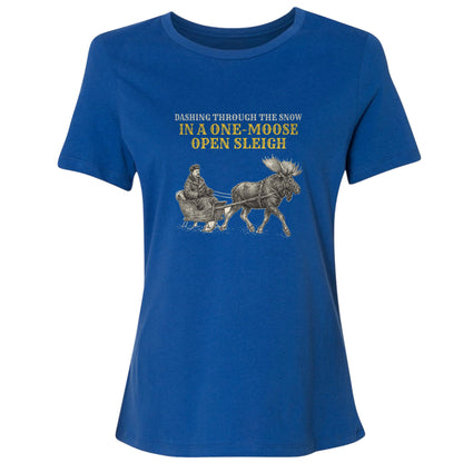 Teddy Roosevelt One Moose Open Sleigh Women's T-Shirt