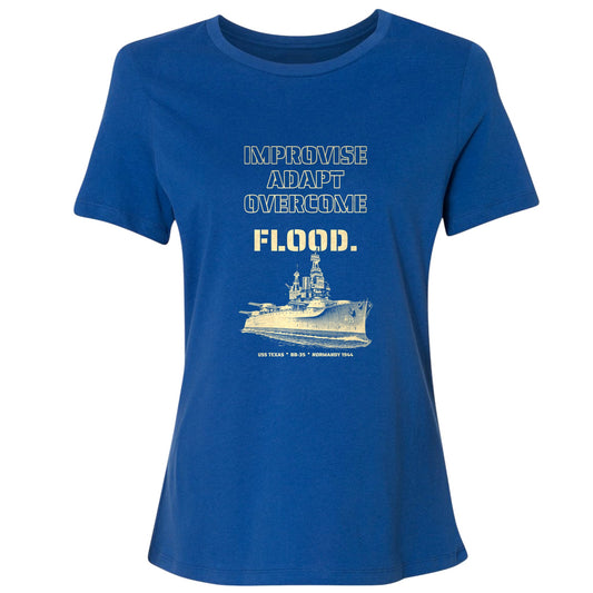 USS Texas - Improvise Adapt Overcome Flood Women's T-Shirt