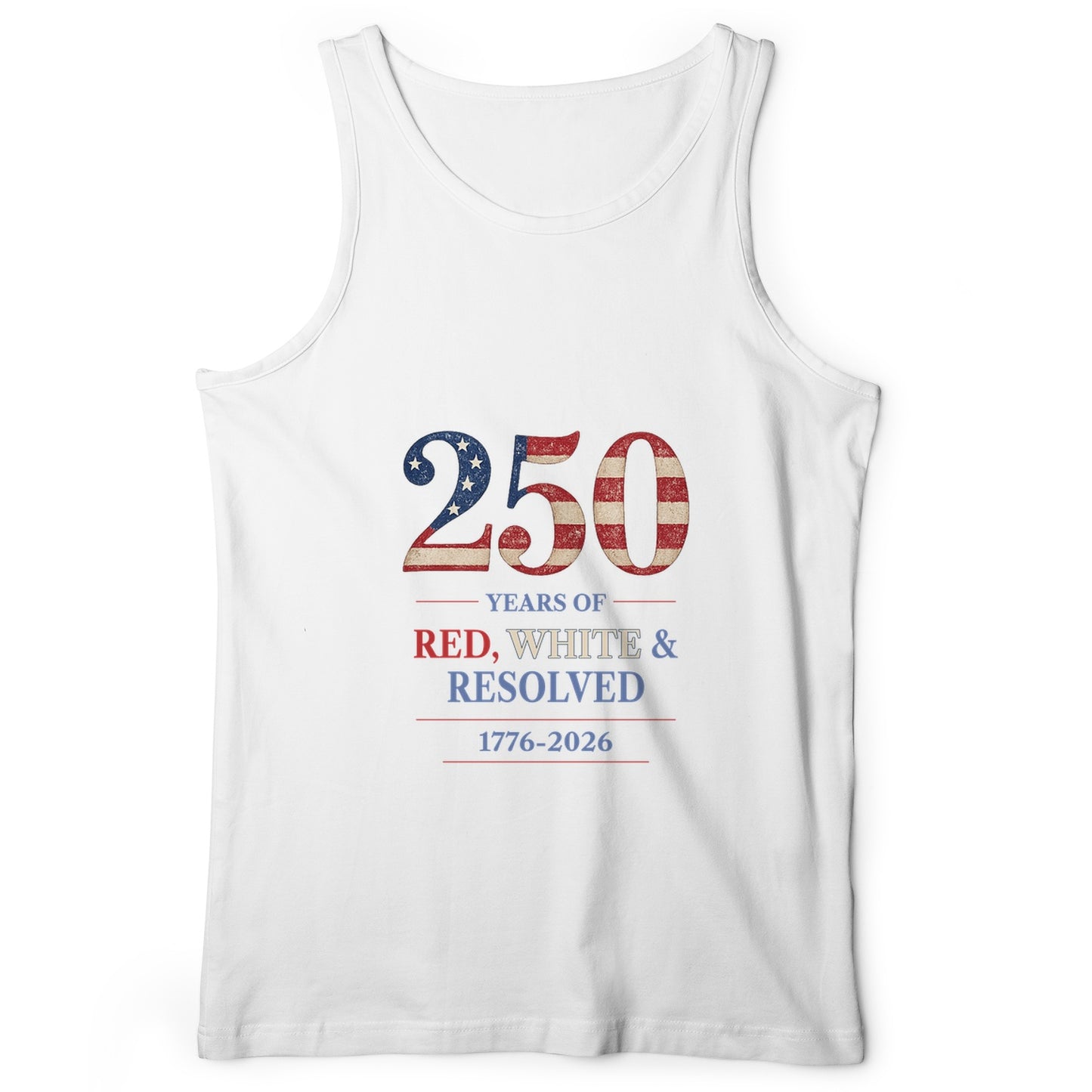250 Red White and Resolved Tank Top