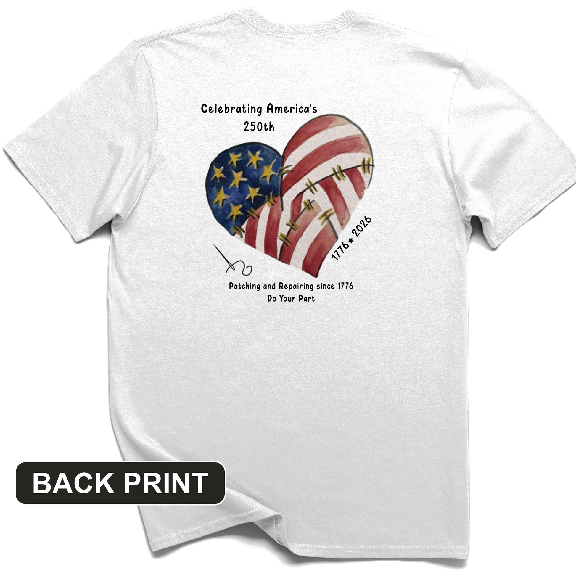 250th Heart Back Print T-Shirt