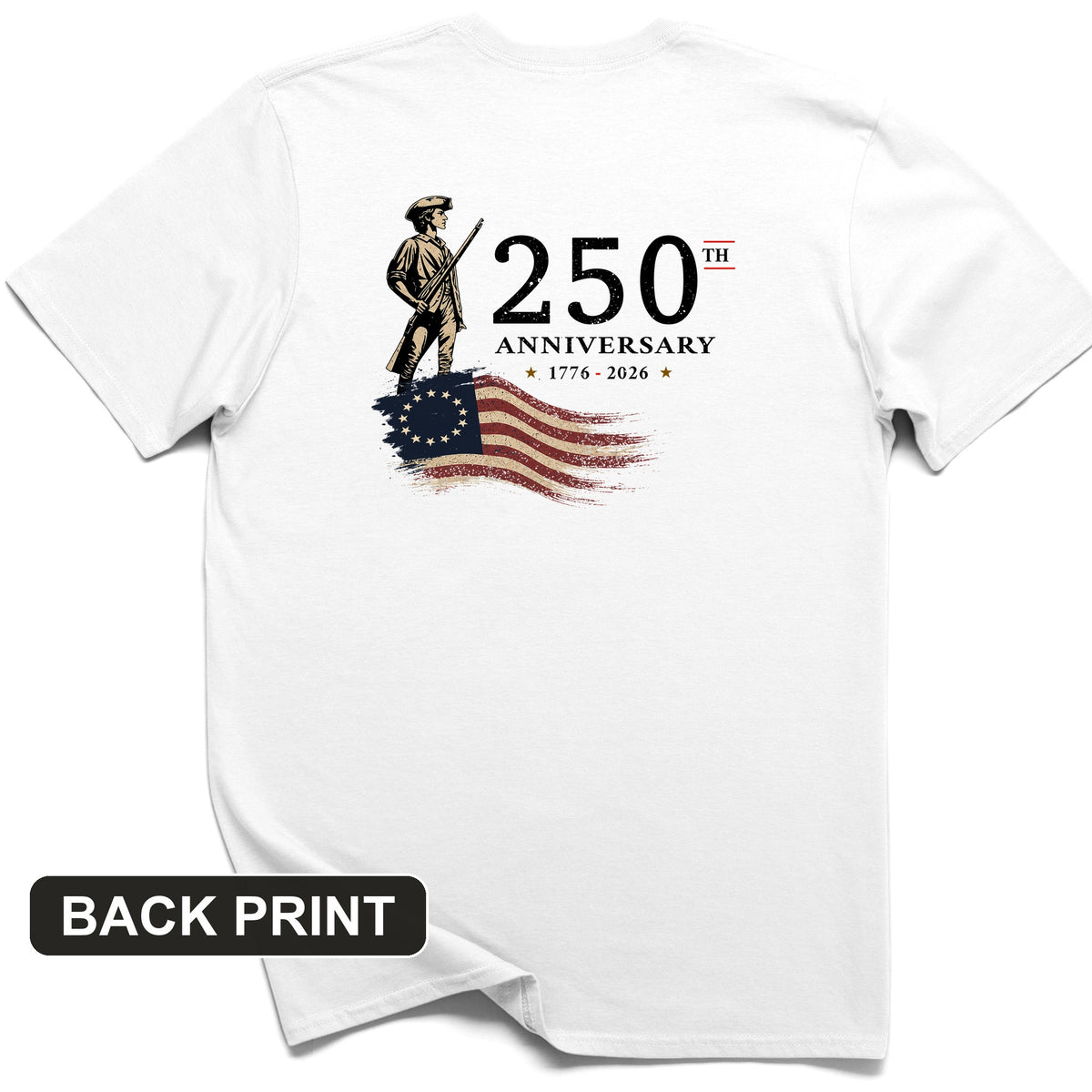 250th Anniversary Soldier Back Print T-Shirt