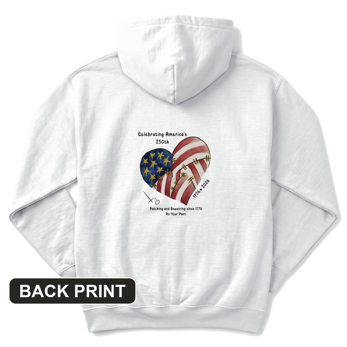 250th Heart Back Print Hoodie