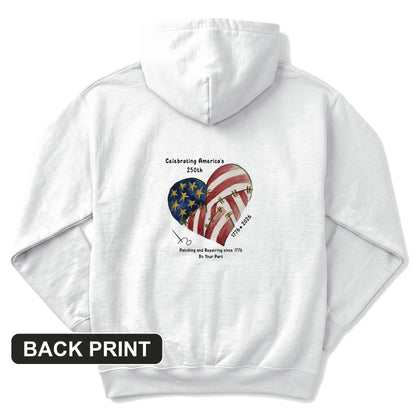 250th Heart Back Print Hoodie