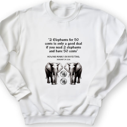 2 Elephants for 50 Cents Crewneck