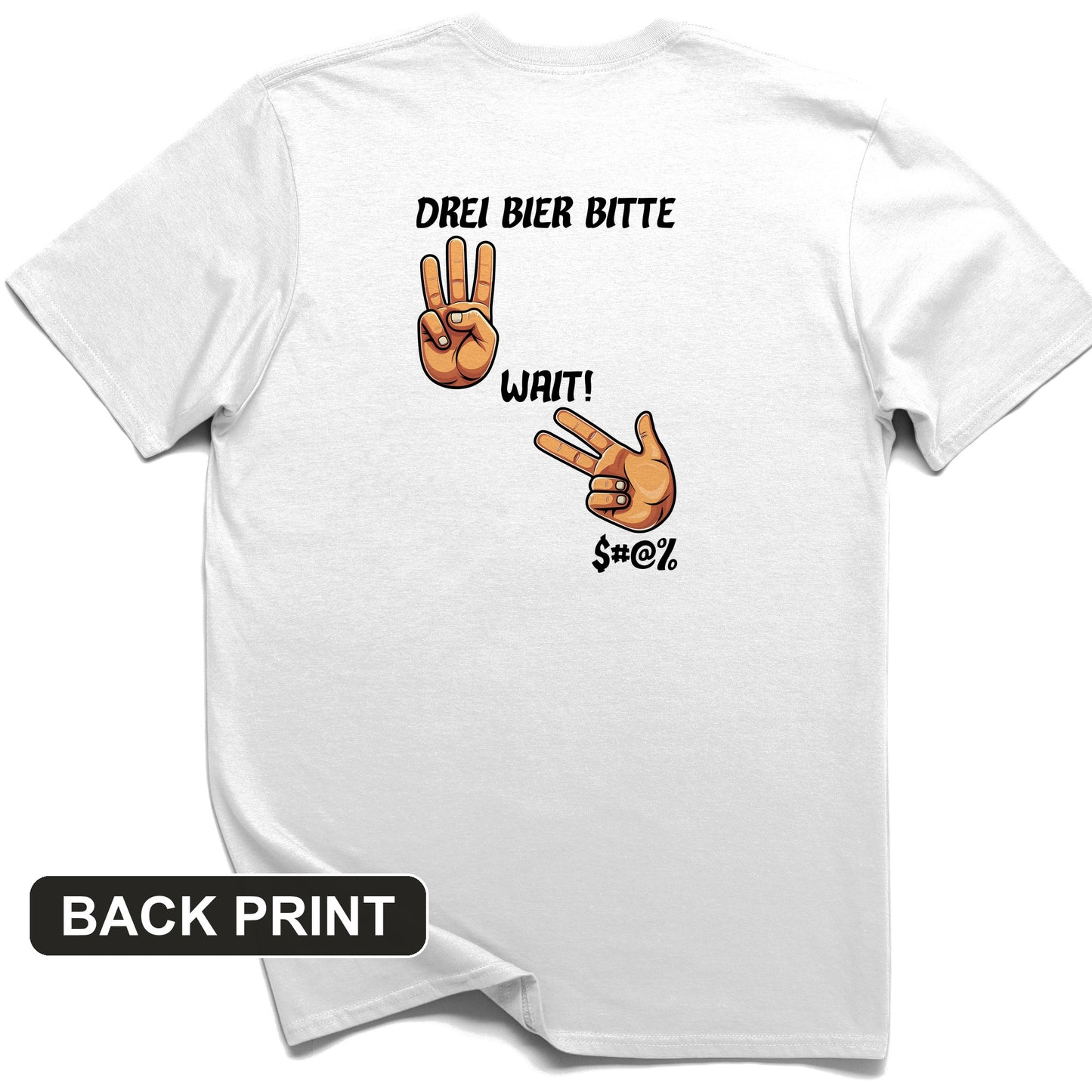 3 Beers Back Print T-Shirt