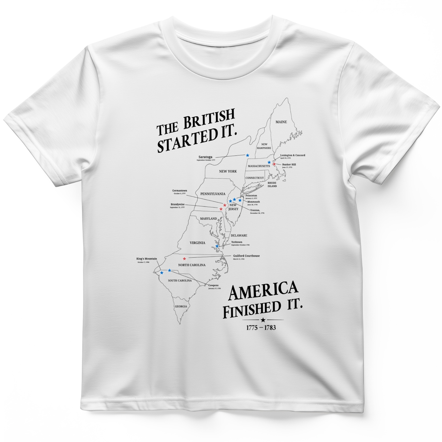 Revolutionary War Map T-Shirt