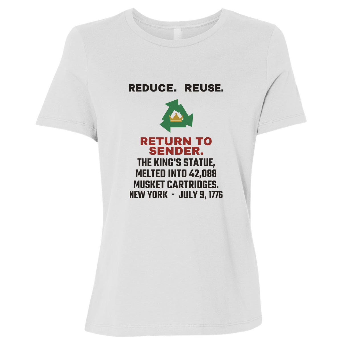 Return To Sender King's Statue 1776 Women's T-Shirt