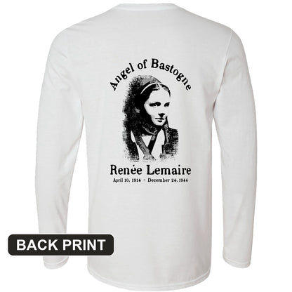 Angel of Bastogne Back Print Long Sleeve T-Shirt