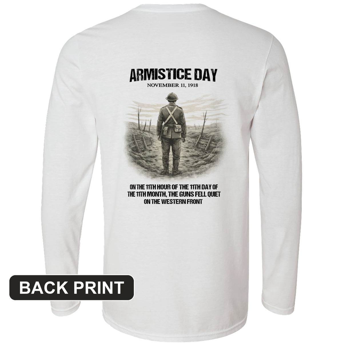 Armistice Day Back Print Long Sleeve T-Shirt