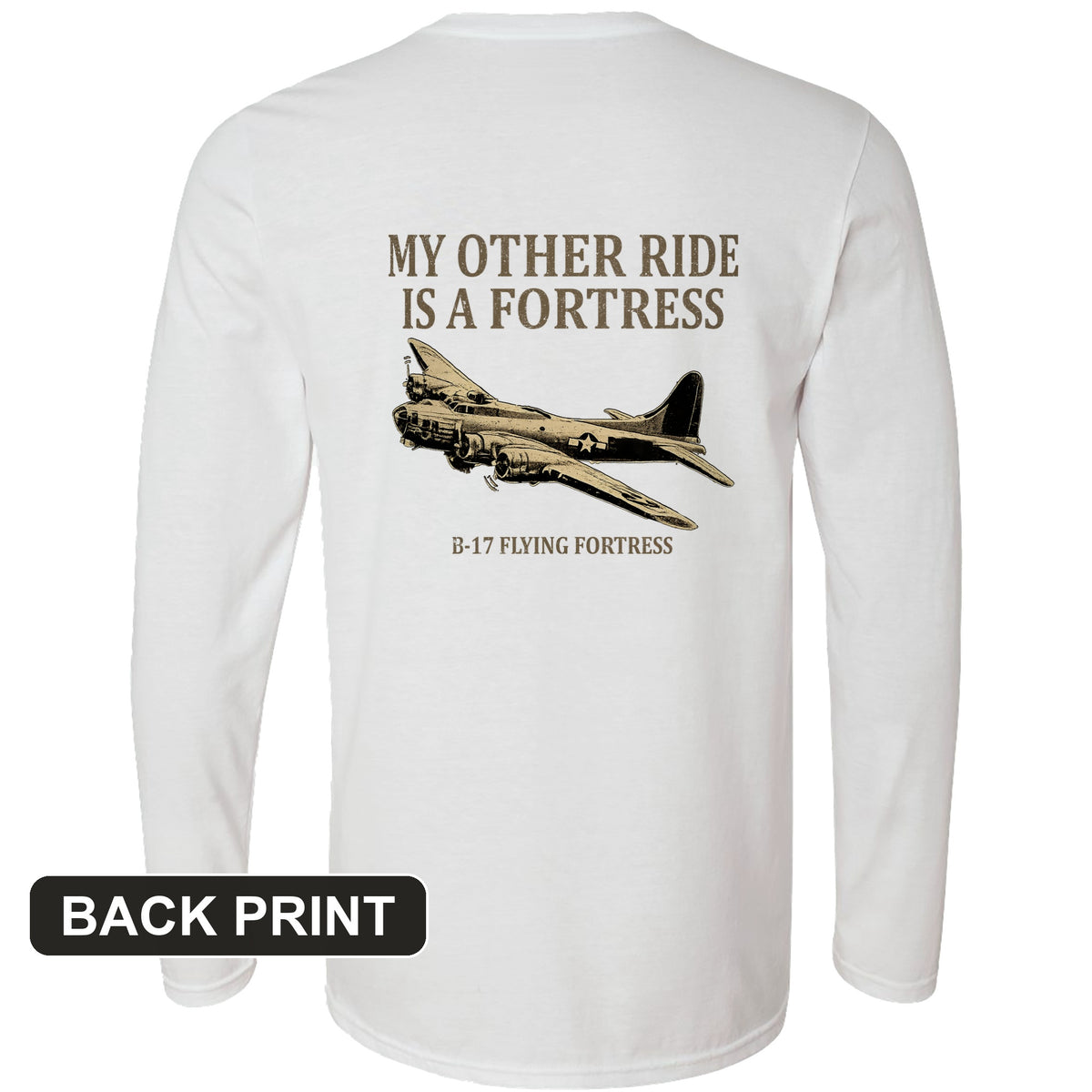 B-17 Back Print Long Sleeve T-Shirt