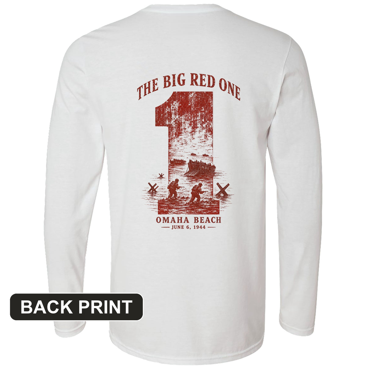 Big Red One Back Print Long Sleeve T-Shirt