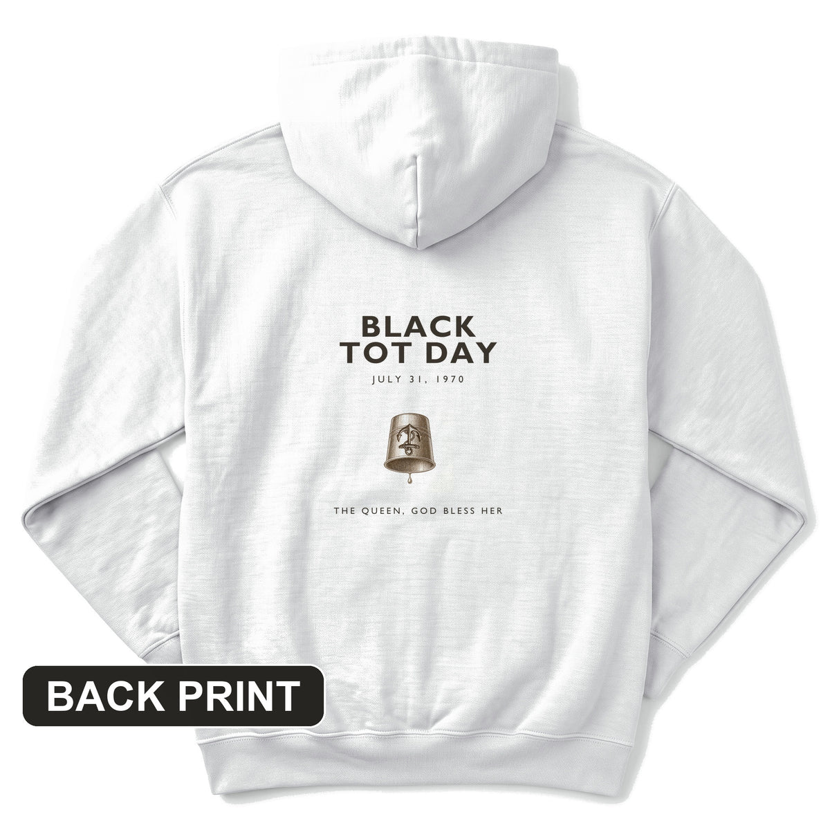 Black Tot Day Back Print Hoodie