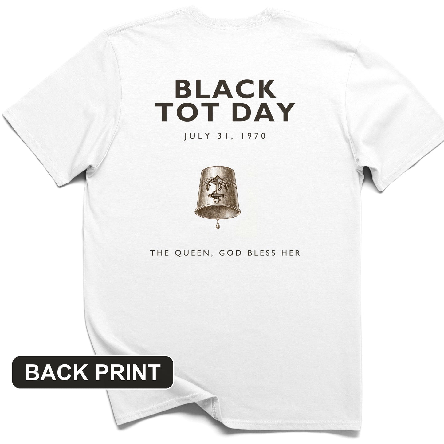 Black Tot Day Back Print T-Shirt