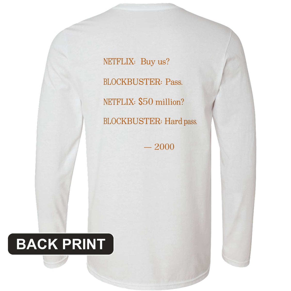 Blockbuster Back Print Long Sleeve T-Shirt