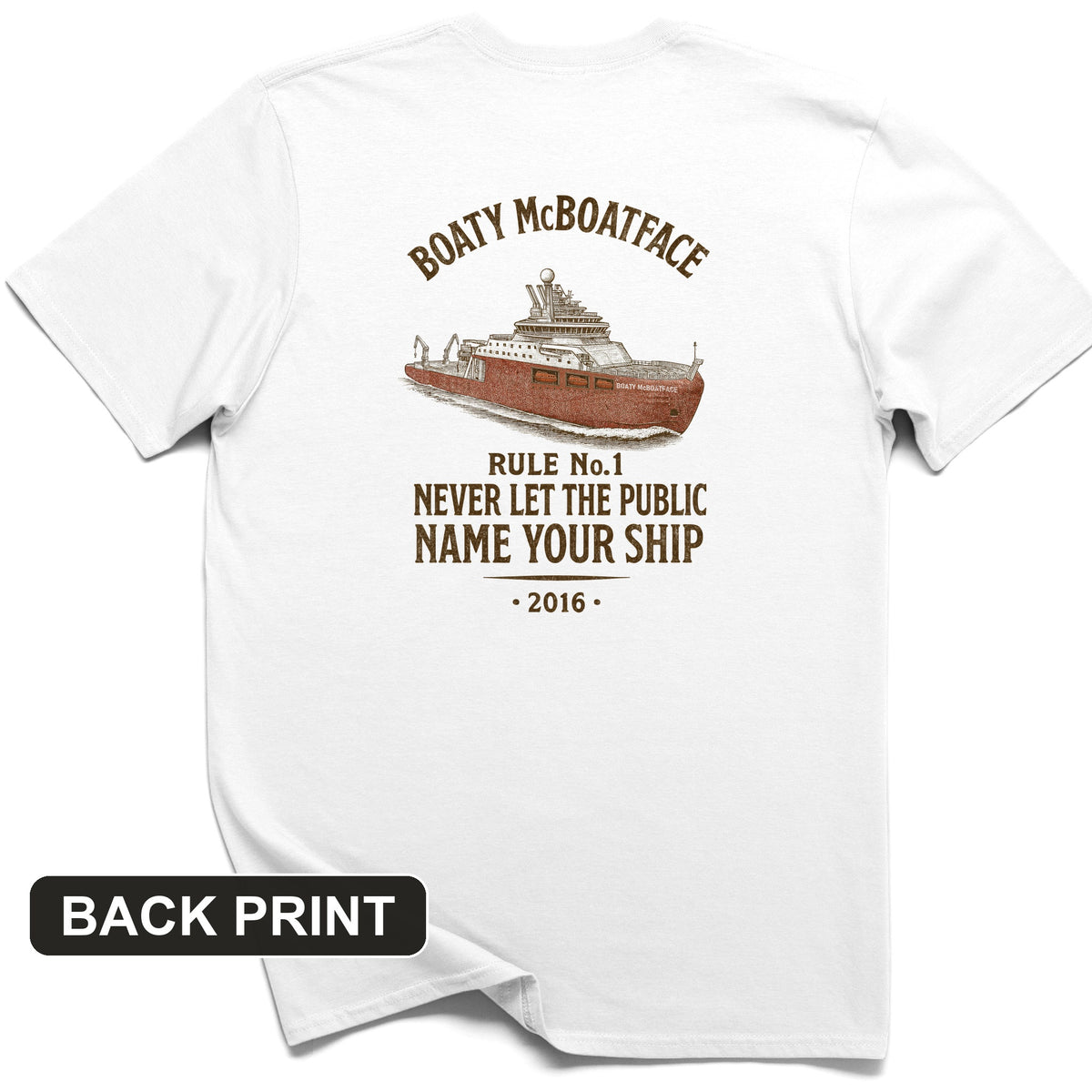 Boaty McBoatface Back Print T-Shirt