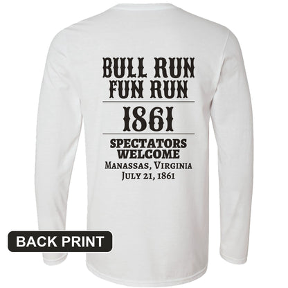 Bull Run Fun Run 1861 Back Print Long Sleeve T-Shirt