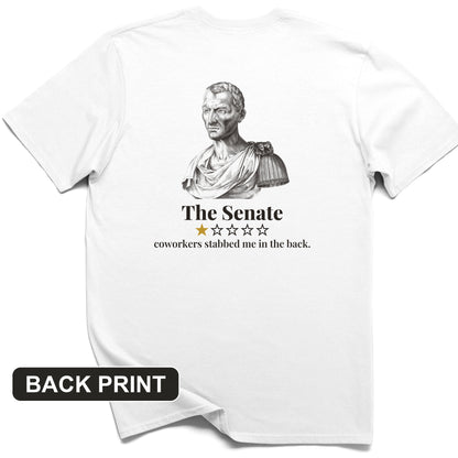 Caesar Senate Review Back Print T-Shirt