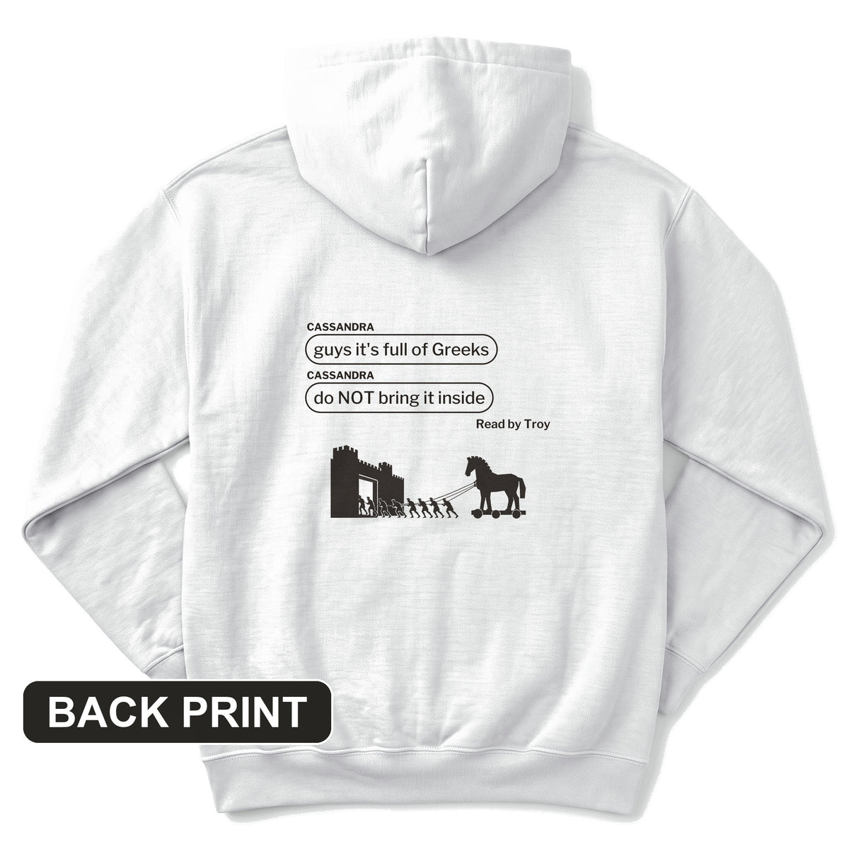 Cassandra Left On Read Back Print Hoodie
