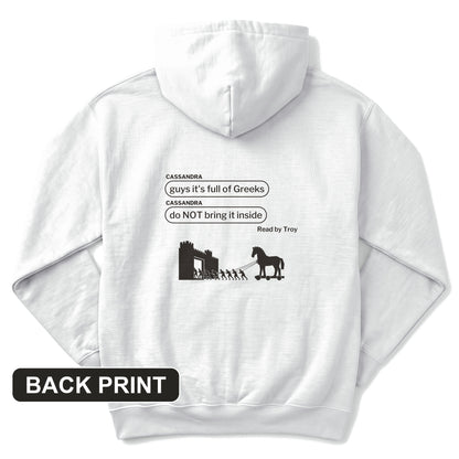 Cassandra Left On Read Back Print Hoodie