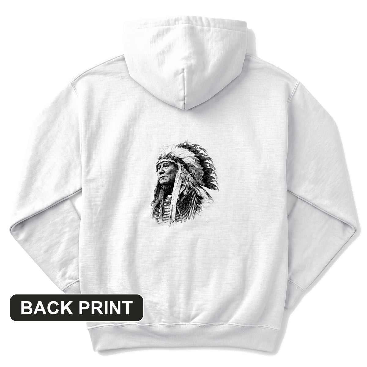 Chief Hollow Horn Bear Back Print Hoodie