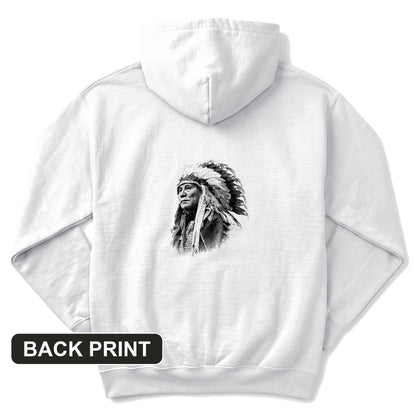 Chief Hollow Horn Bear Back Print Hoodie