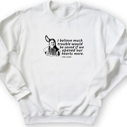 Chief Joseph Open Hearts Crewneck