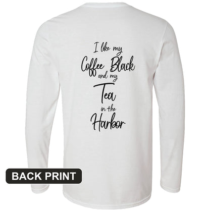Coffee Black Back Print Long Sleeve T-Shirt