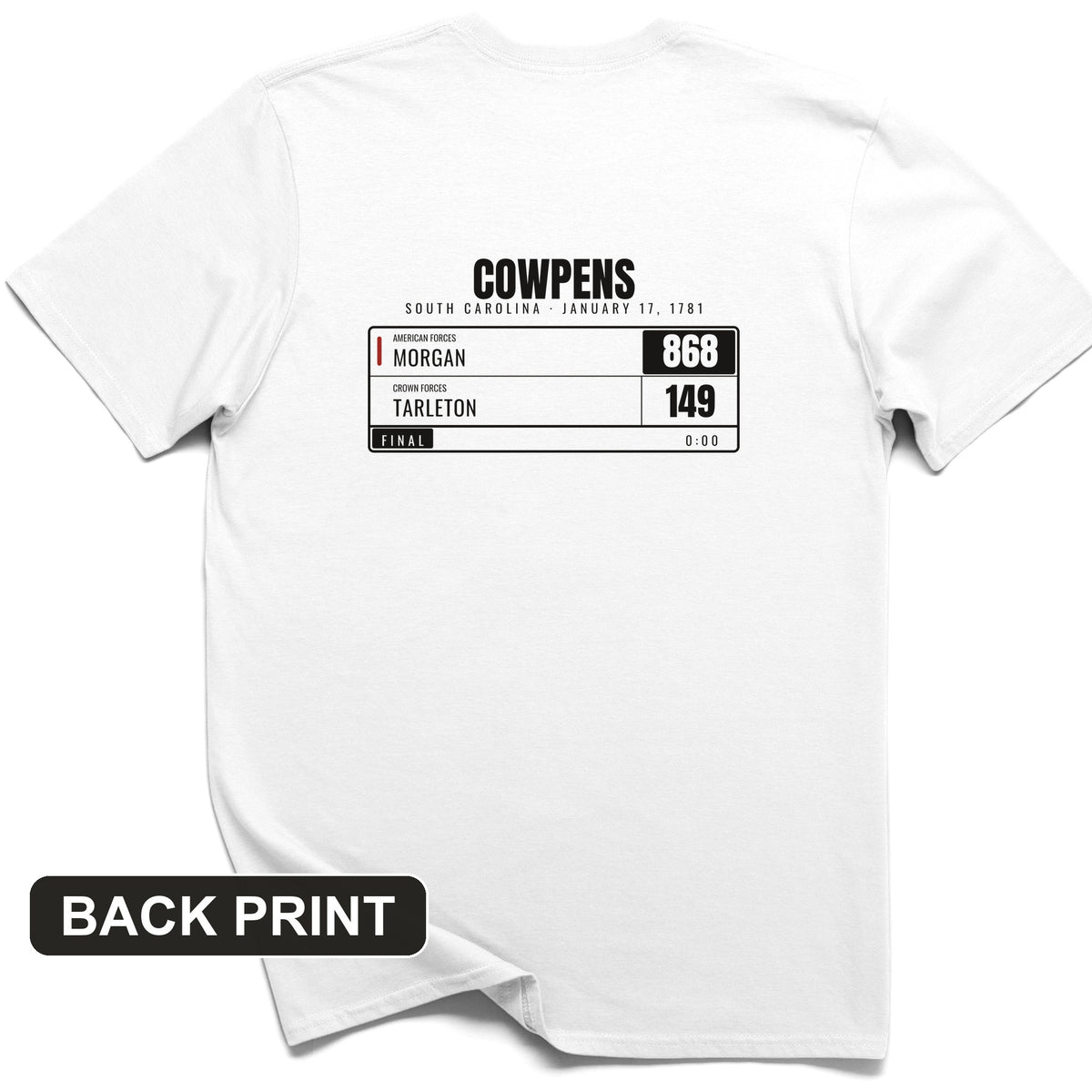 Cowpens Scoreboard Back Print T-Shirt