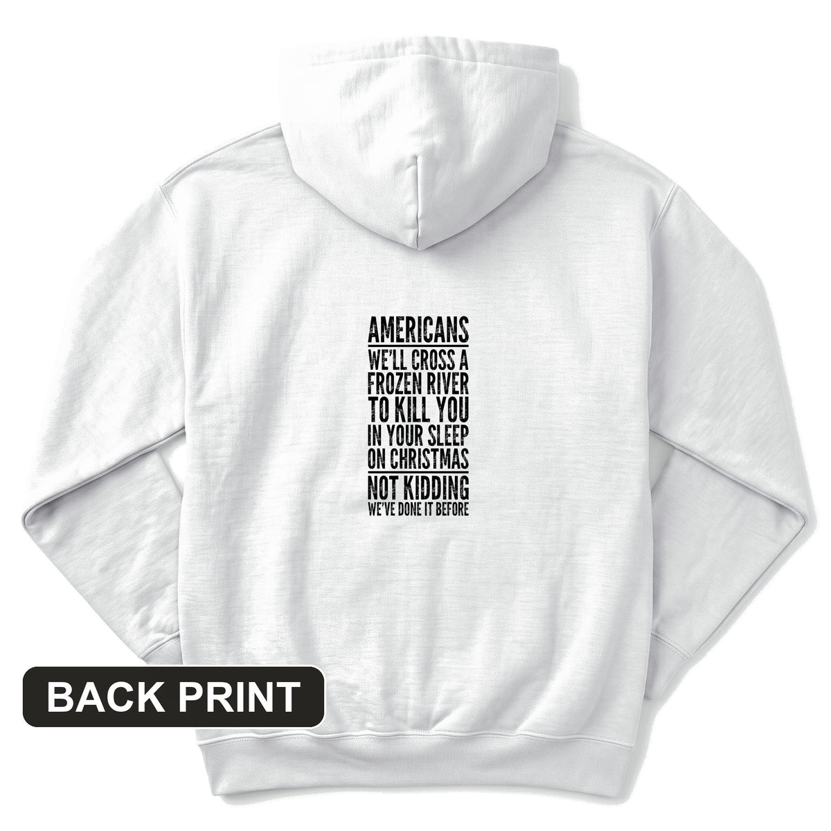 Cross A River On Xmas Back Print Hoodie