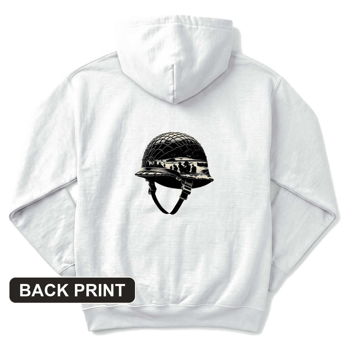 D-Day Helmet Back Print Hoodie