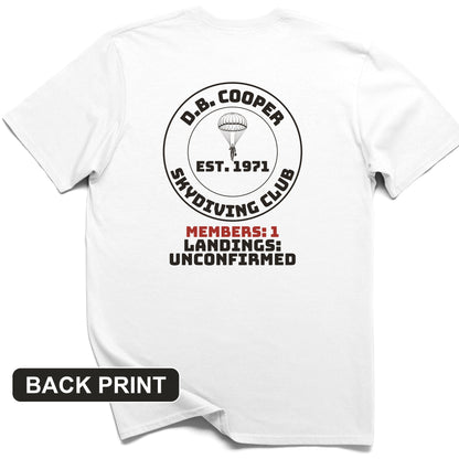 DB Cooper Skydiving Club Back Print T-Shirt