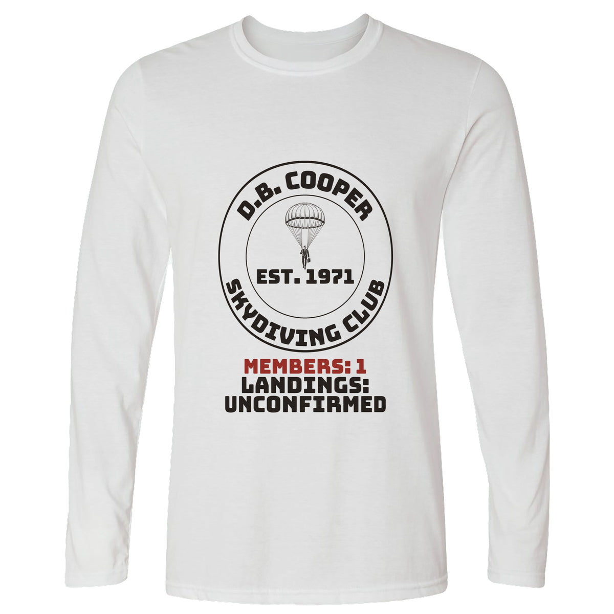 DB Cooper Skydiving Club Long Sleeve T-Shirt