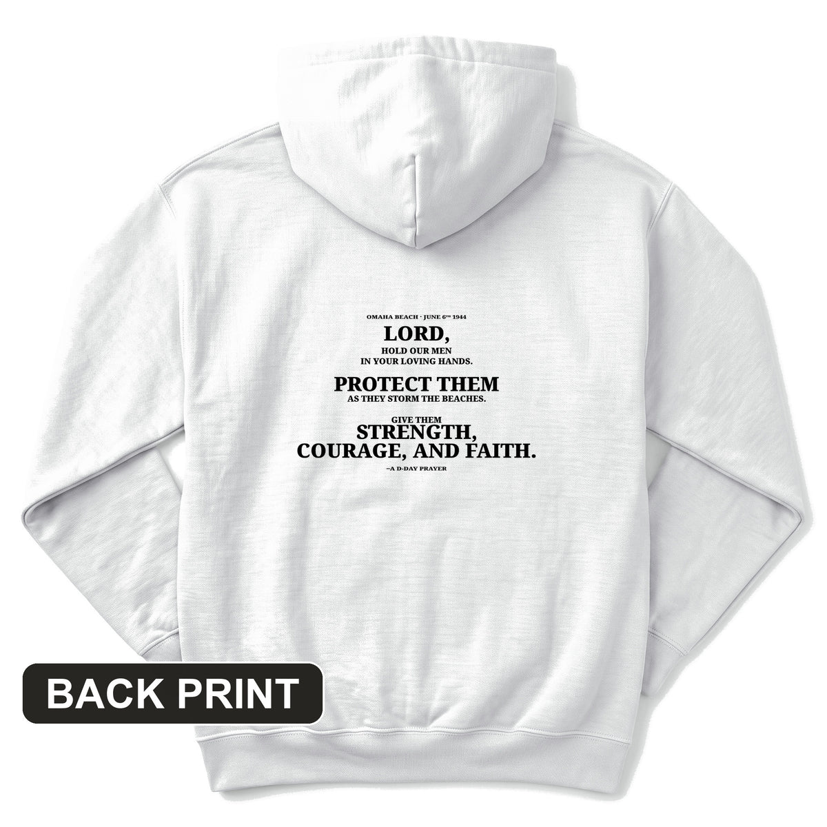 DDay Prayer Back Print Hoodie