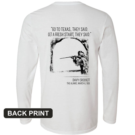 Davy Crockett Back Print Long Sleeve T-Shirt