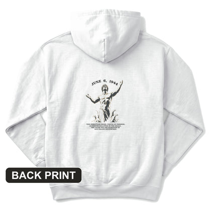 Dday Statue Back Print Hoodie
