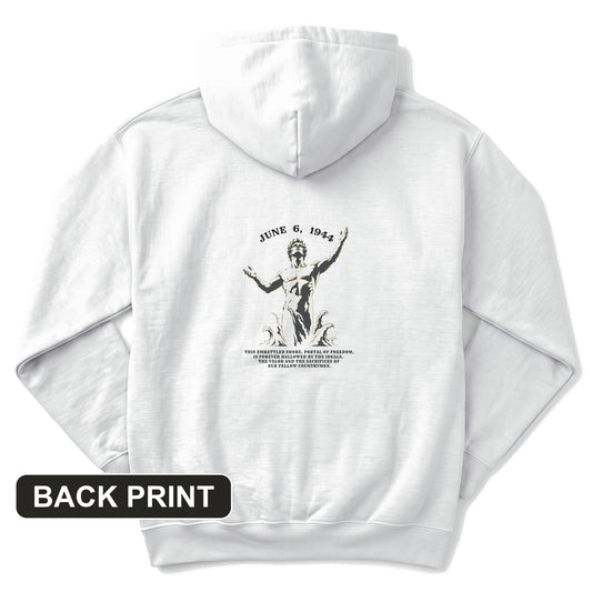 Dday Statue Back Print Hoodie