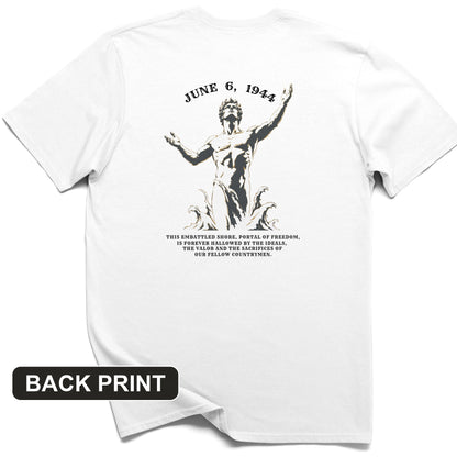 Dday Statue Back Print T-Shirt