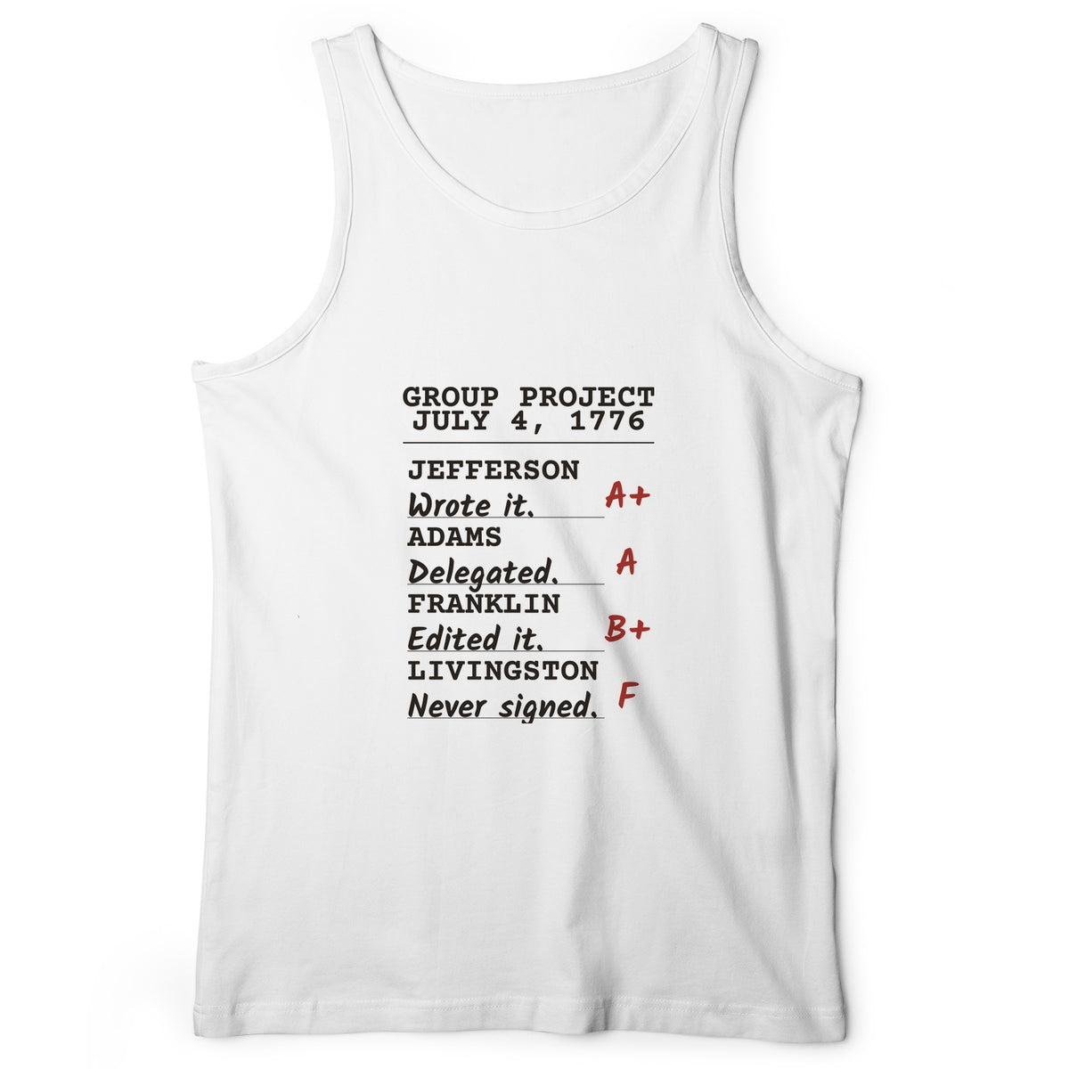 Declaration Of Independence Group Project Tank Top